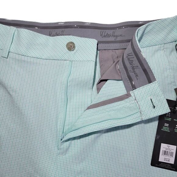 Walter Hagen Shorts Men Size 34 Seersucker Golf Gripper Stretch Waistband Green - Picture 3 of 15